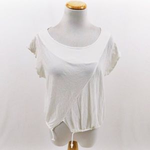 Lurdes Bergada white crop raw edge tee